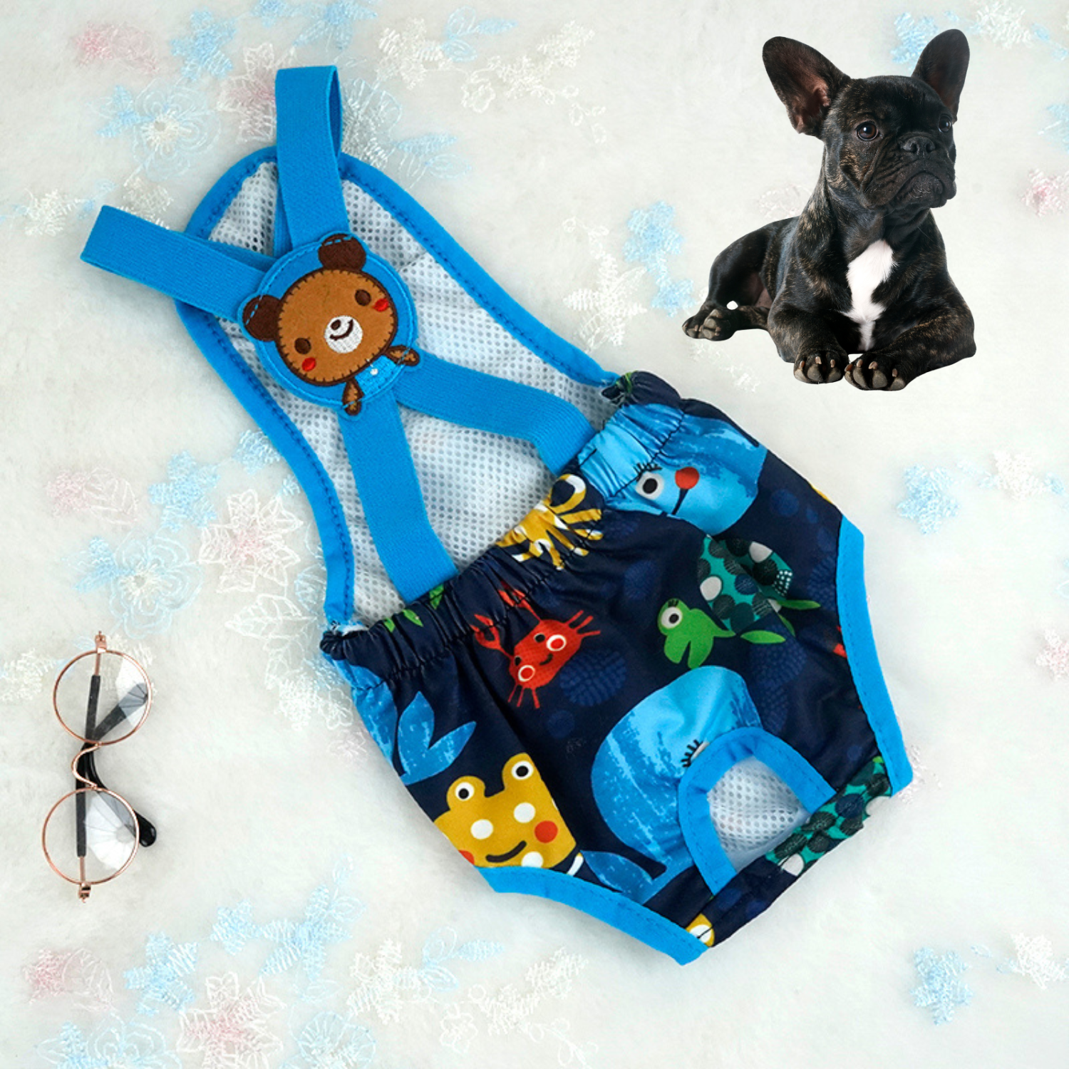 Frenchie Sanitary Panty With Adjustable Straps For Frenchie Pups