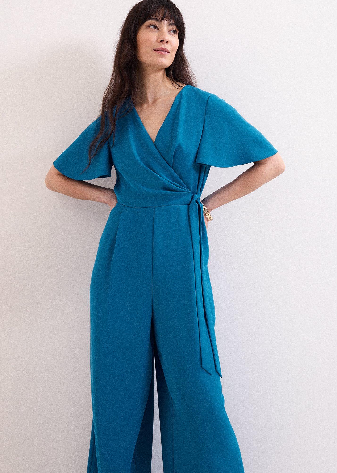 Petite Julissa Blue Wide Leg Jumpsuit