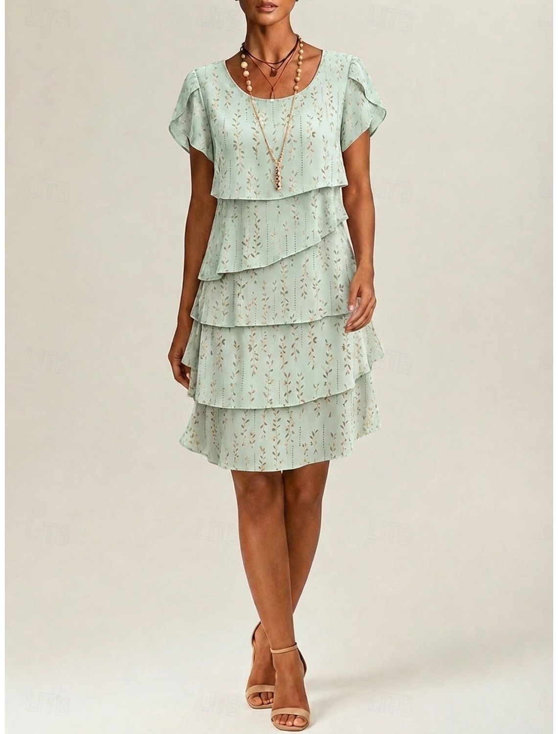 Women's Knee Length Dress Chiffon Dress Floral Dress Elegant Fashion Modern Vacation Party Weekend Regular Fit Floral Short Sleeve Crew Neck Blue Yellow Pink Purple Summer Spring