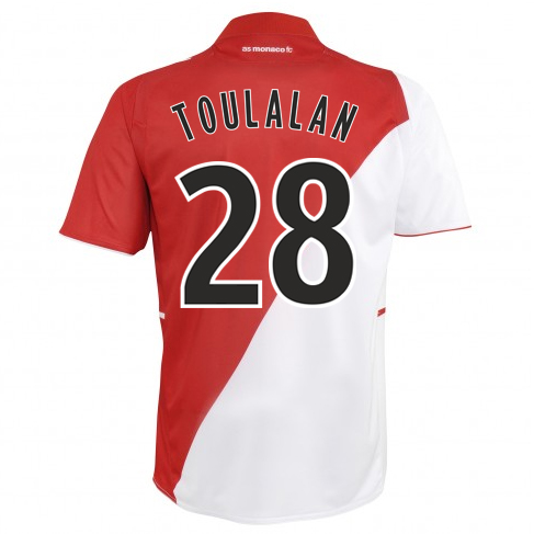 Comfort Fit 13-14 AS Monaco FC 28 Toulalan Home Soccer Jersey Shirt