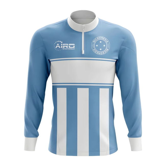 World Micronesia Concept Football Half Zip Midlayer Top (Sky