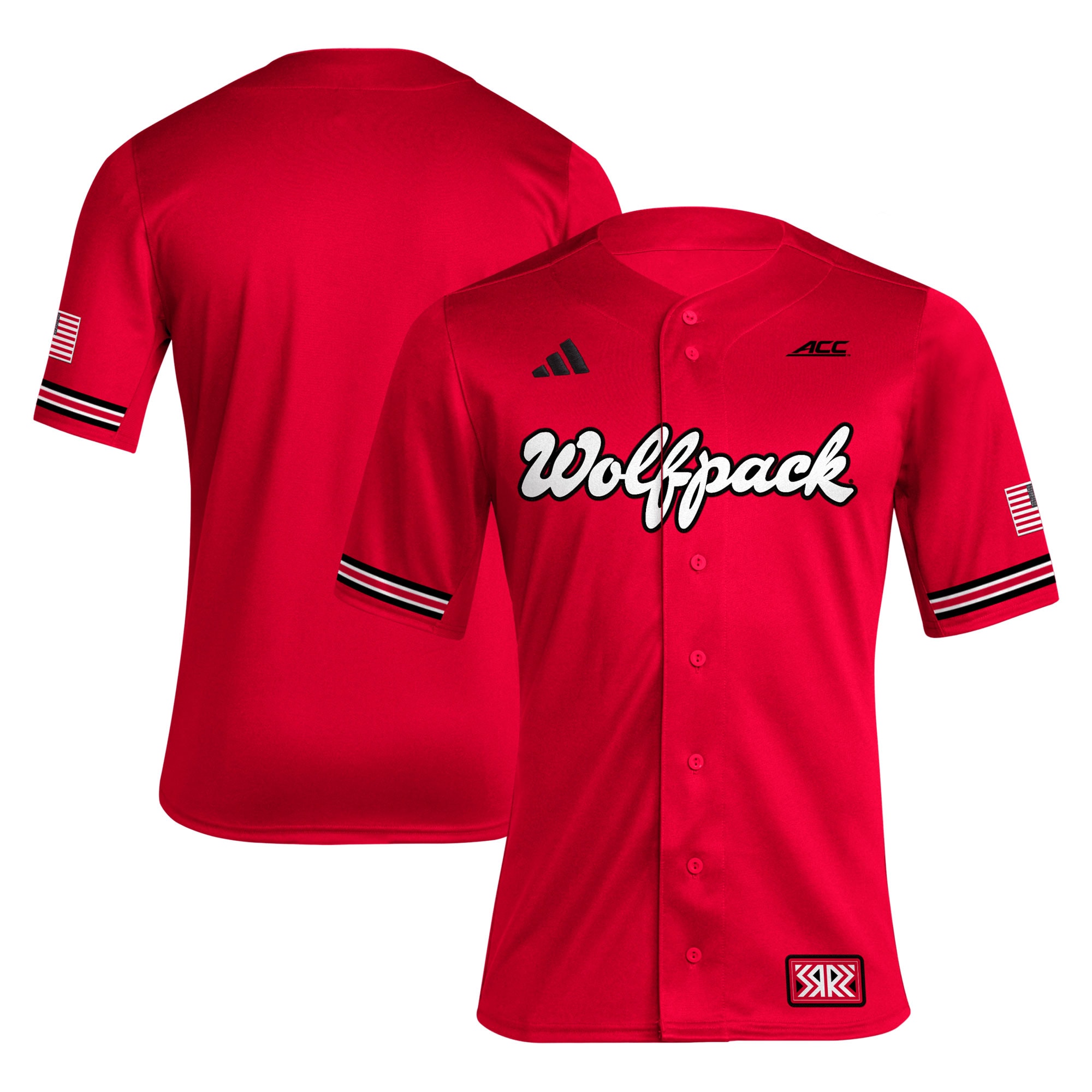 [NJP] NC State Wolfpack Reverse Retro Replica Baseball Jersey - Red
