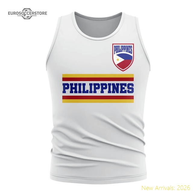 Top-grade Philippines Core Football Country Sleeveless Tee (white)