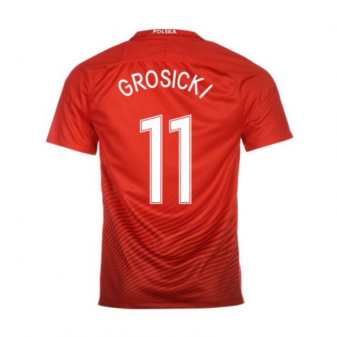 Official Poland Away 2016 Grosicki 11 Soccer Jersey Shirt