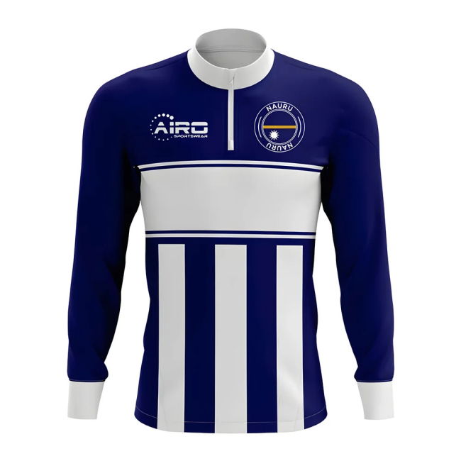 Athletic Nauru Concept Football Half Zip Midlayer Top (Navy-White)