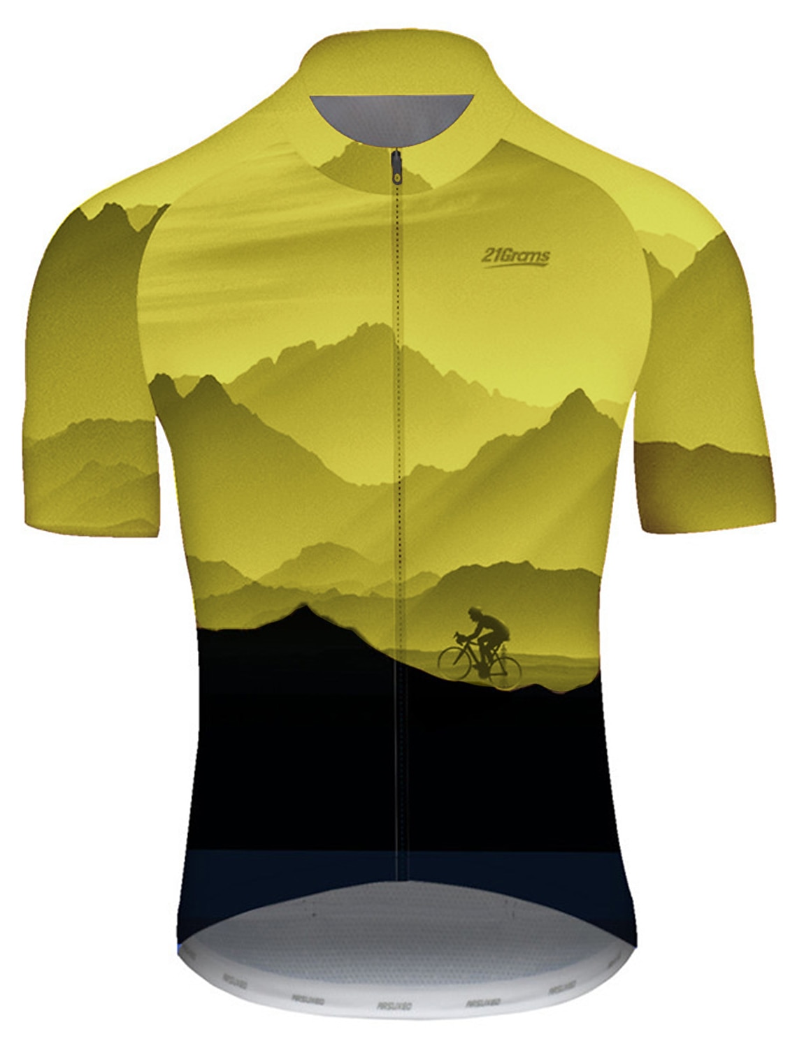 21Grams Men's Cycling Jersey Short Sleeve Bike Jersey 3 Rear Pockets Reflective Strips Gradient Top Summer Bike wear Mountain Bike Shirt Sports Cycling Clothing Breathable Quick Dry Moisture Wicking