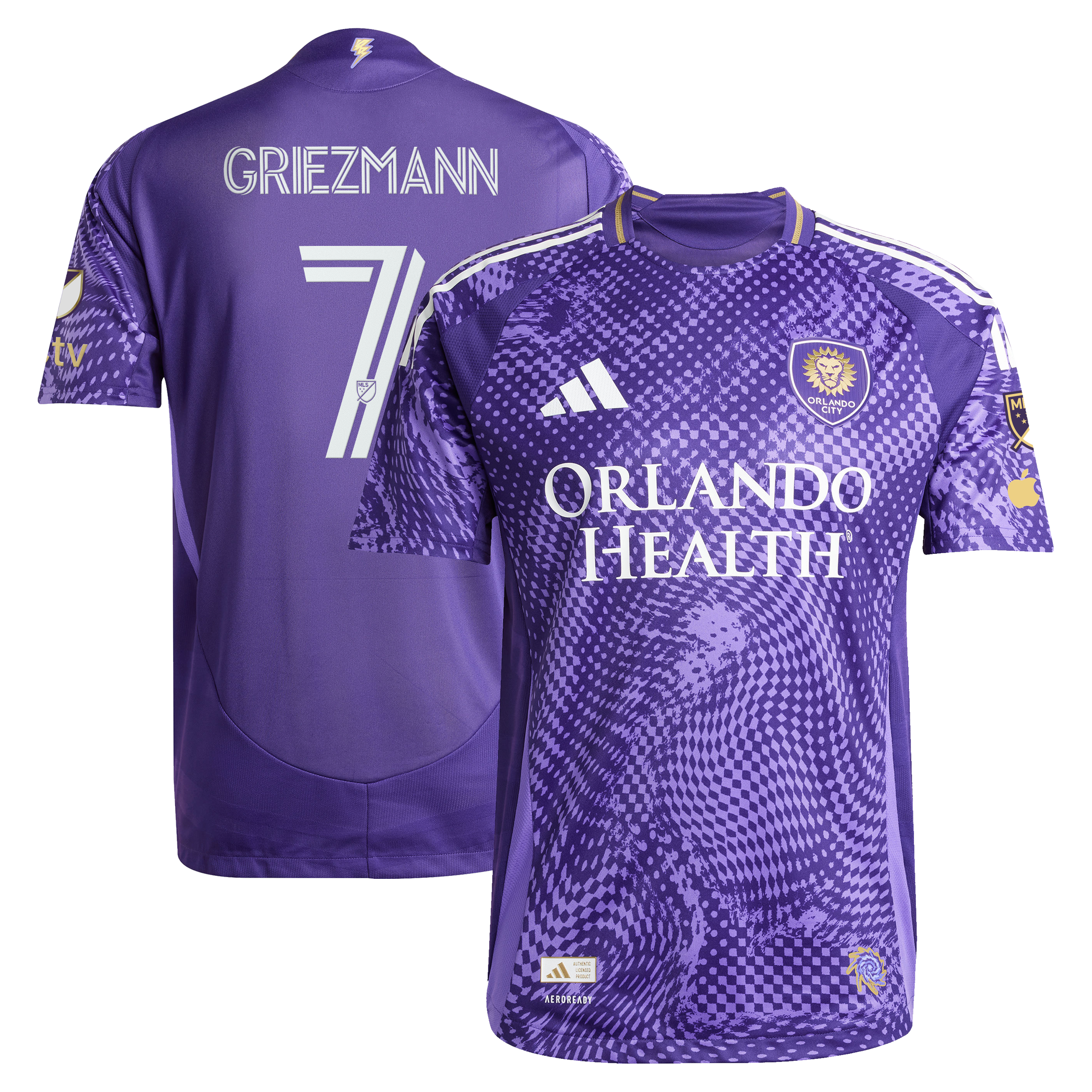 [SJH] Antoine Griezmann Orlando City SC 2025 Perfect Storm On-Field Authentic Jersey - Purple