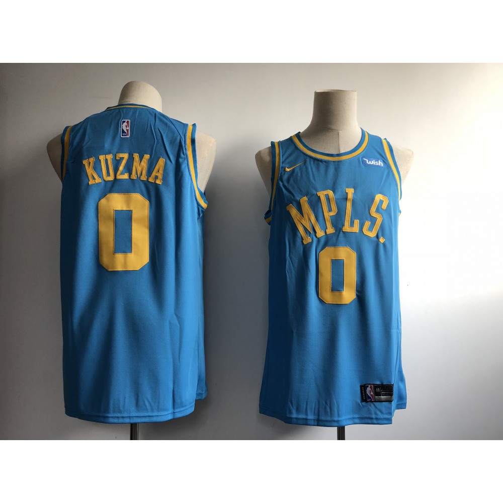 Performance Authentic Men's Lakers #0 Kyle Blue Basketball Jersey