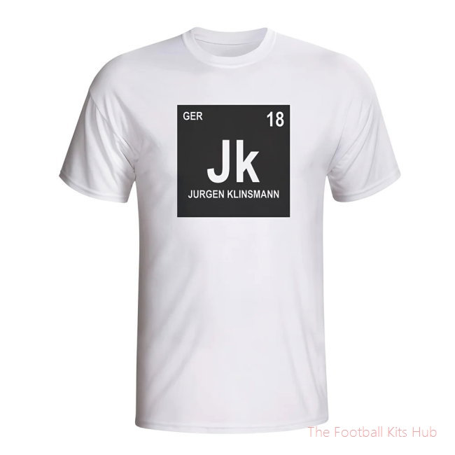 Jurgen Klinsmann Germany Periodic Table T-shirt (white)