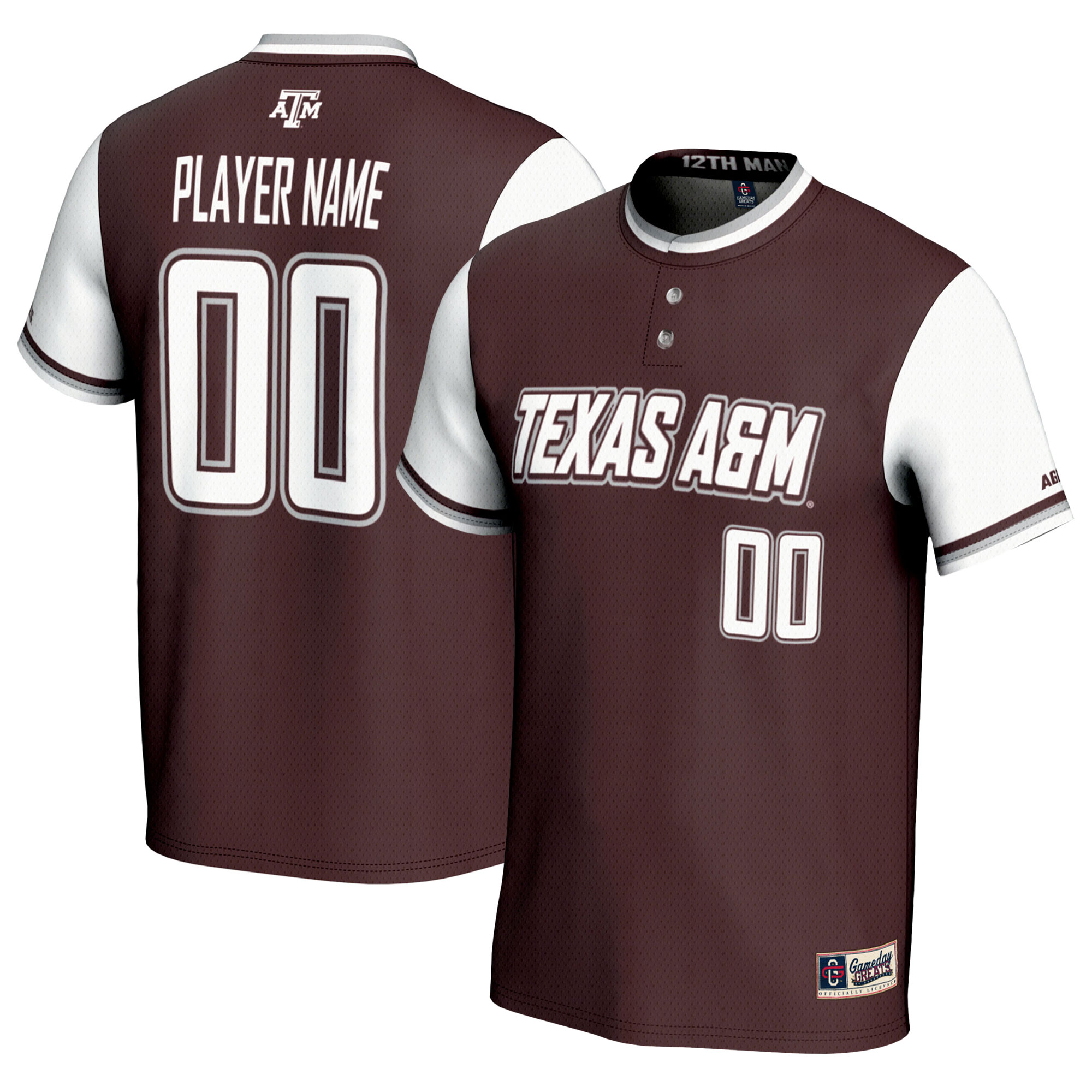[DDG] Texas A&M Aggies GameDay Greats Unisex NIL Pick-A-Player Lightweight Softball Jersey - Maroon