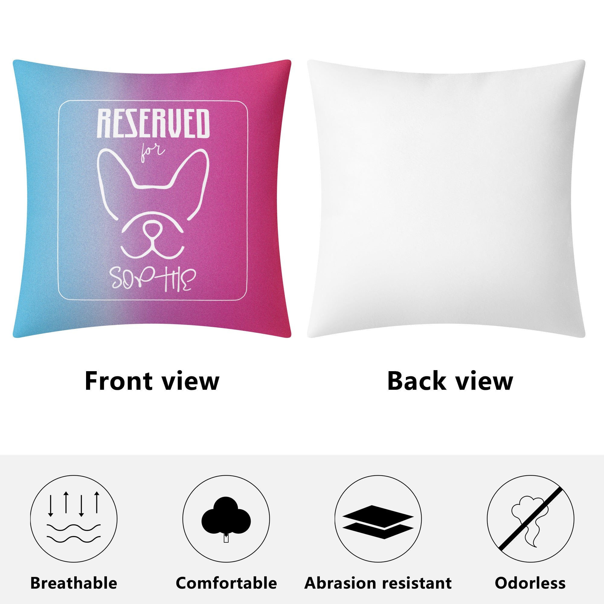 - Comfortable Pillow With Frenchie Name Outdoor Use | Vet-recommended
