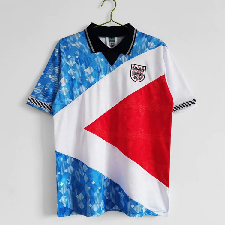 Elite Series 1990 England BlueRedwhite Retro Soccer Jersey Football