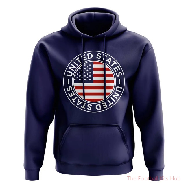Men USA Football Badge Hoodie (Navy)