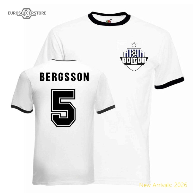 High-Quality Gudni Bergsson Bolton Premium Ringer Tee white-black