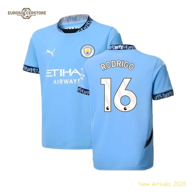 2024-2025 Man City Kids Durable Jersey Rodrigo Aeroready