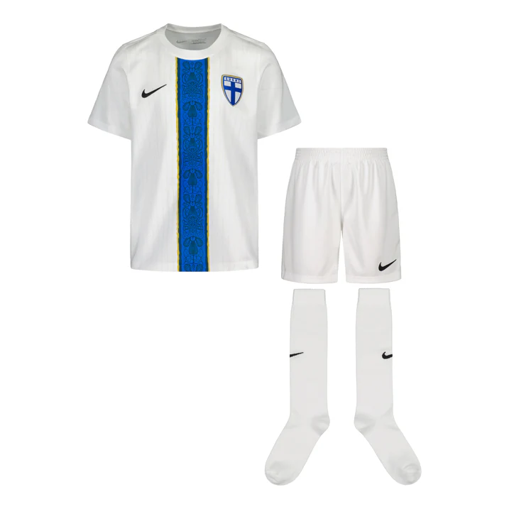 Kids Finland 2025 Home Soccer Kit ShirtShorts - Official Replica 19683