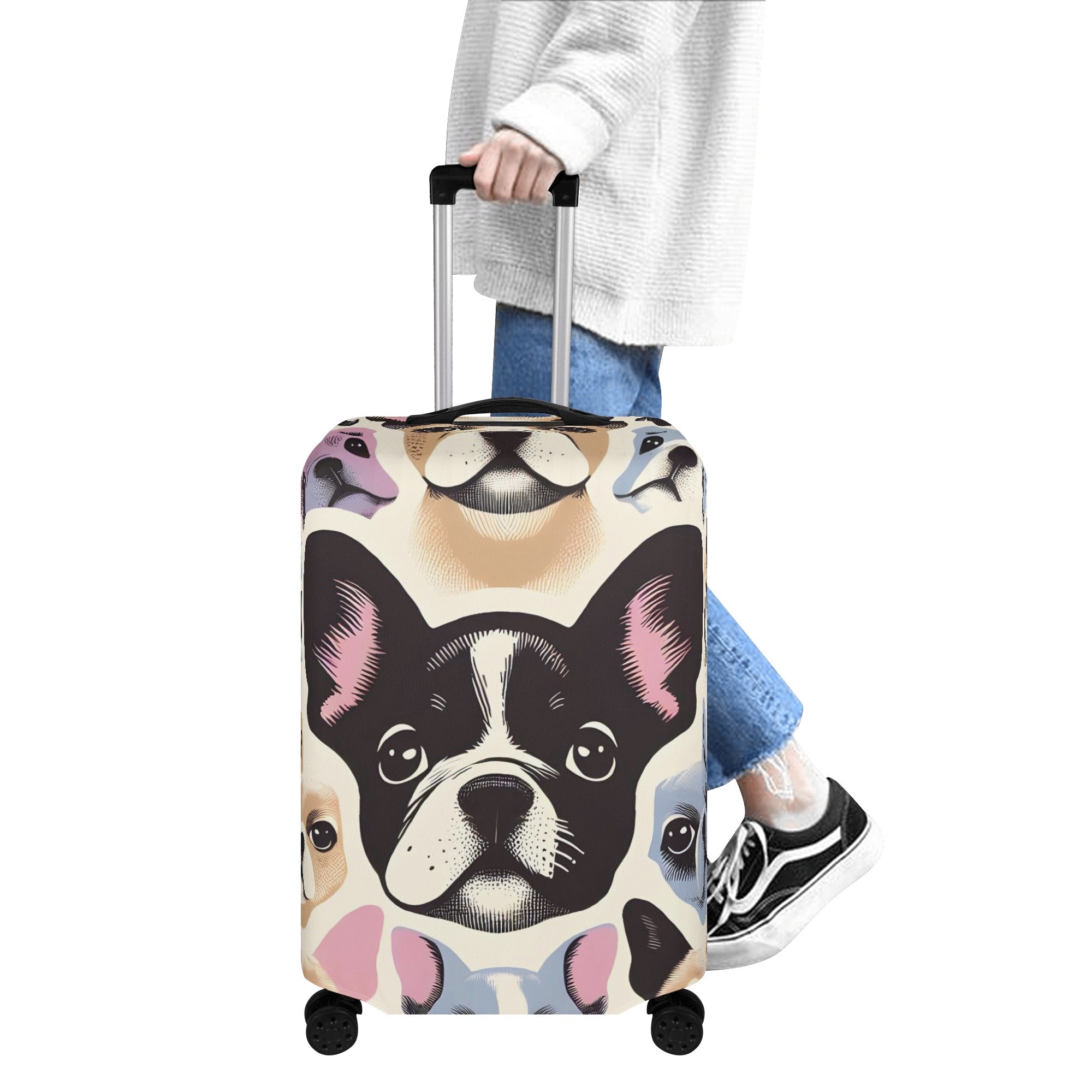 High-Quality Frenchie-Fan Frank - Luggage Cover for Fashion Lovers