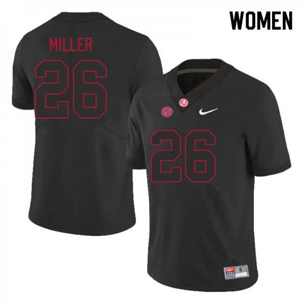 Women Alabama Crimson Tide #26 Jam Miller Black Nike Stitch Jersey