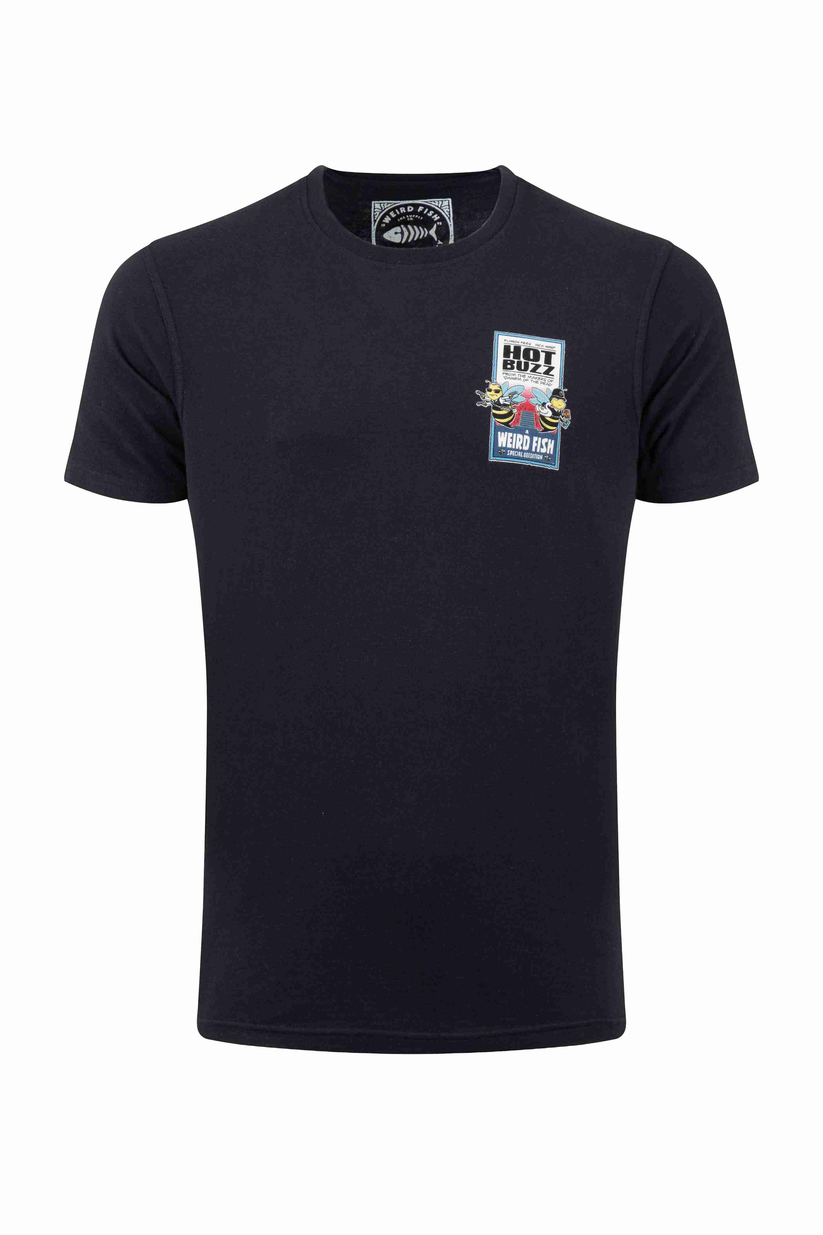 Hot Buzz Back Print Artist T-Shirt Black