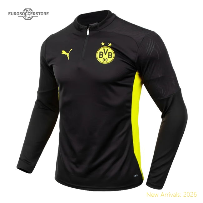 Official 2024-2025 Borussia Dortmund Training 1/4 Zip Top (Black)