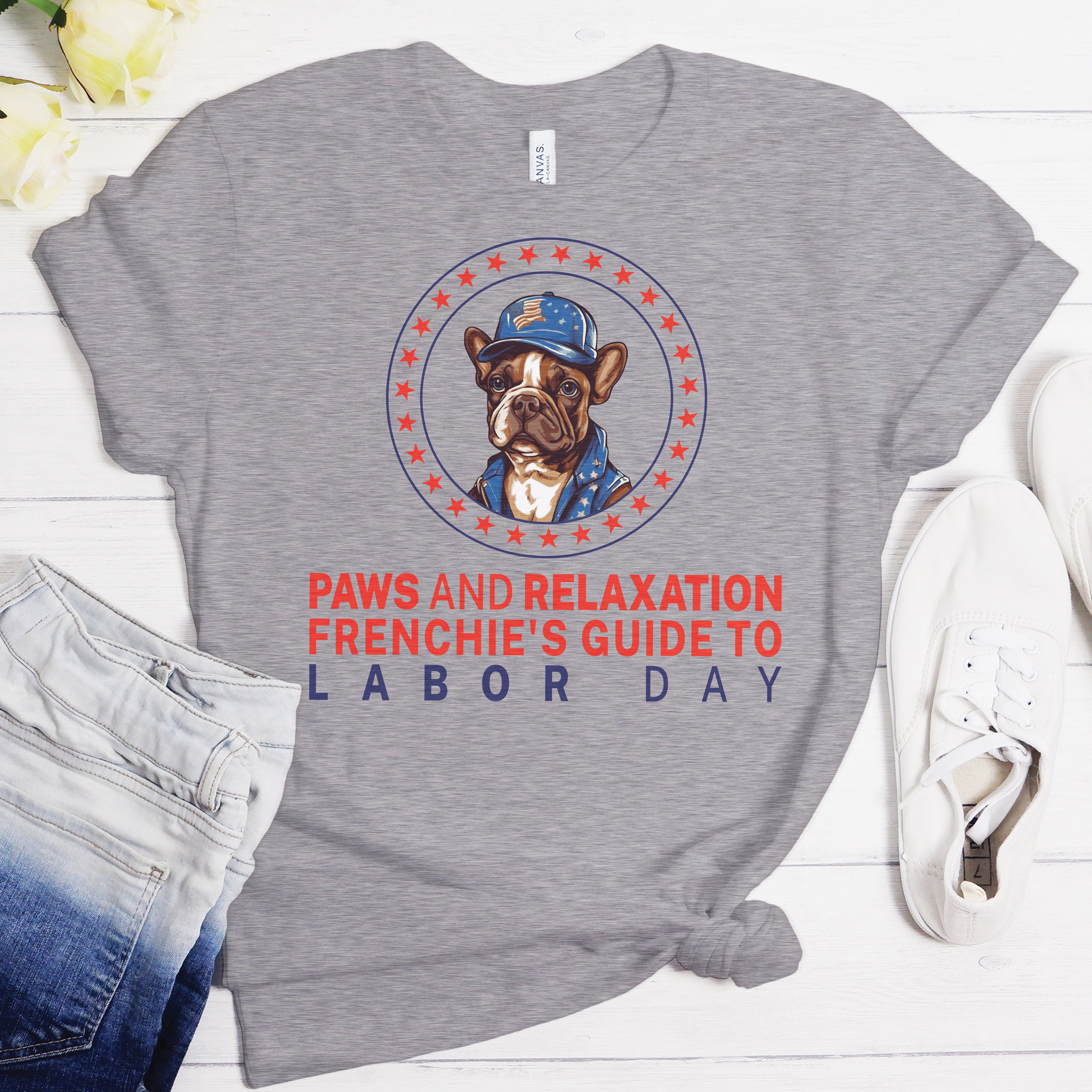 French Bulldog Labor Day Relaxation With A French Bulldog Unisex T Shirt Durable Dog Item