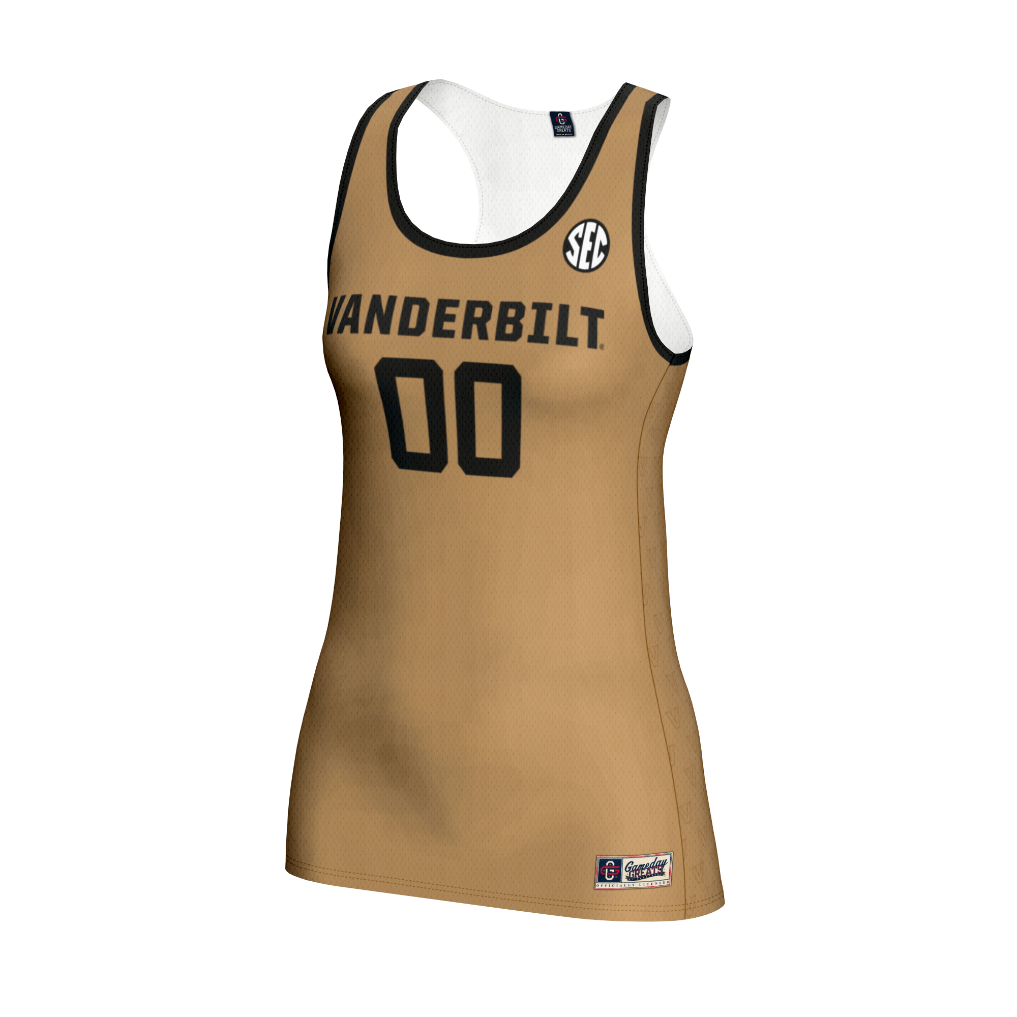 [NJP] Vanderbilt Commodores GameDay Greats Unisex NIL Women's Volleyball Lightweight Fashion Jersey - Gold