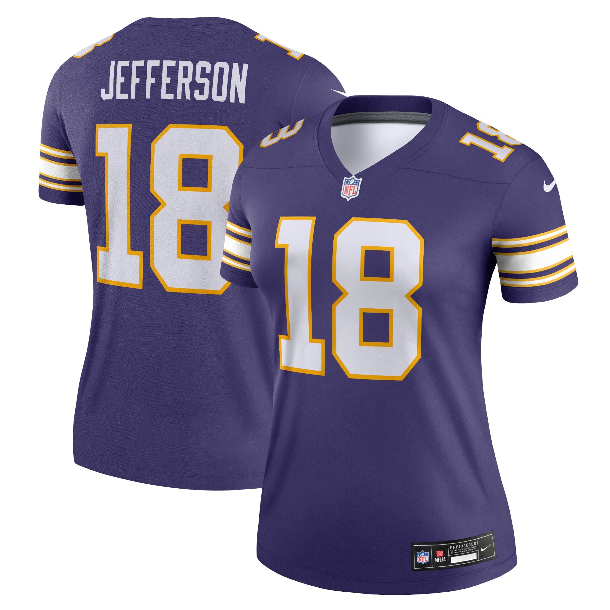 [ESK] Justin Jefferson #18 Minnesota Vikings Women's Alternate Legend Player Performance Jersey Top - Purple