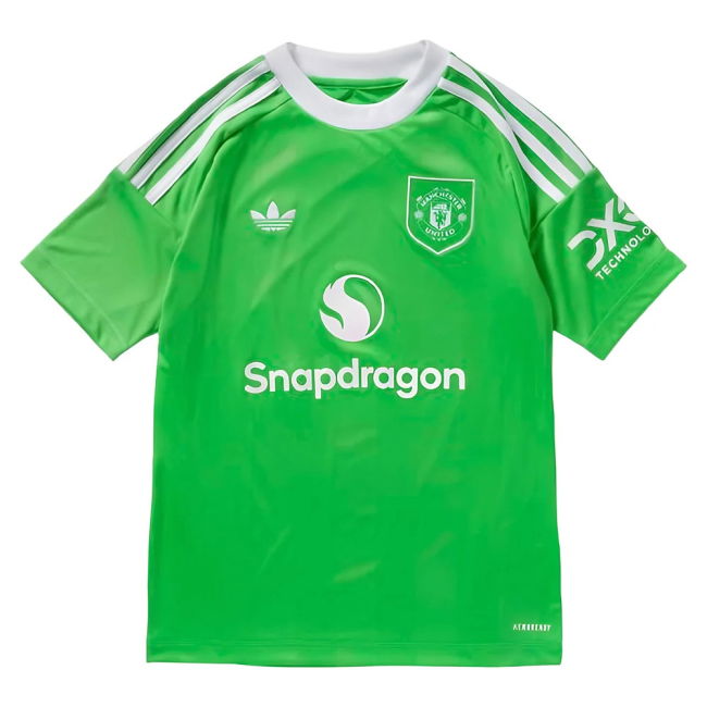 2025-2026 Man Utd Third Goalkeeper Top (Green) - Kids (Schmeichel 1)