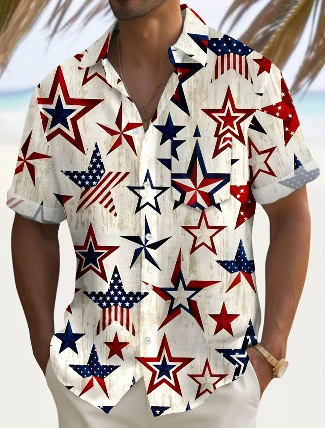 Independence Day Men's American US Flag 4th of July U.S. 250th Anniversary Patriotic Shirt Summer Shirt Button Up Shirt Short Sleeve Fashion Casual Holiday Summer Spring Turndown 3D Print Collared