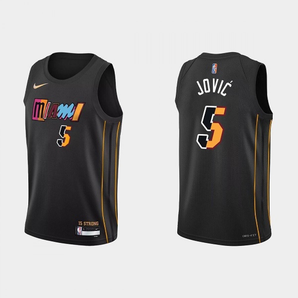 Game Day Value Men's Heat #5 Nikola Black Basketball Jersey