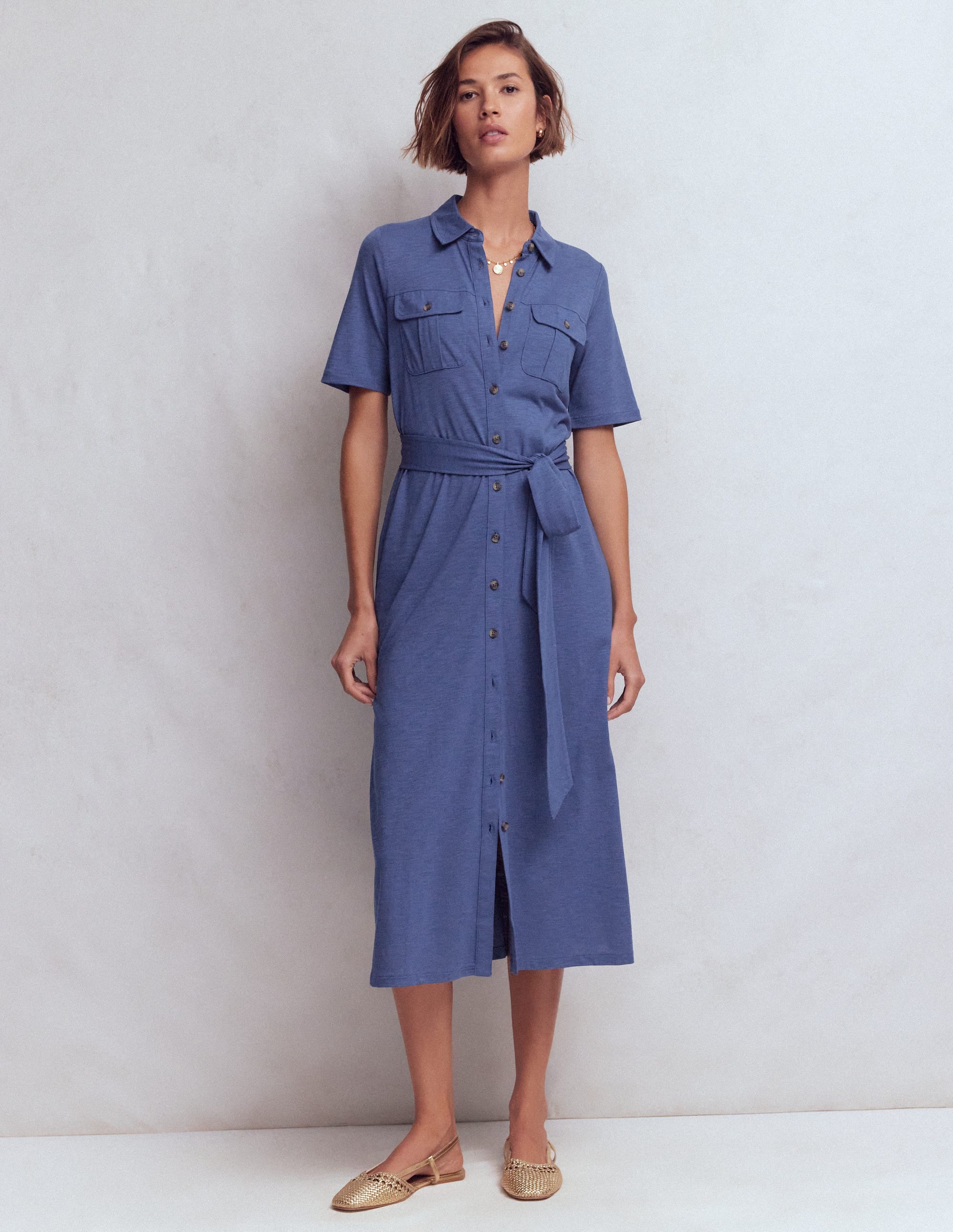 Mavis Midi Jersey Shirt Dress