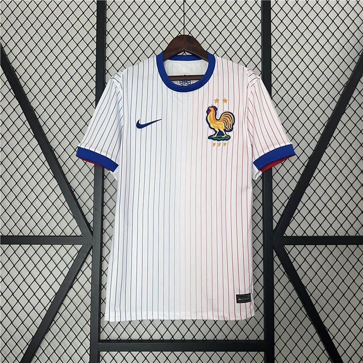 UEFA Euro 2024 France Away White Football Shirt Soccer Jersey -