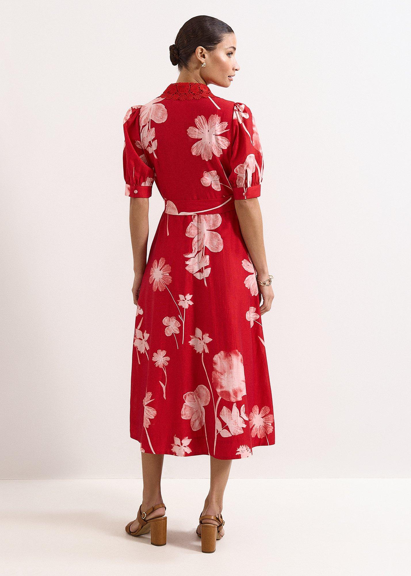 Petite Delphine Red Floral Dress