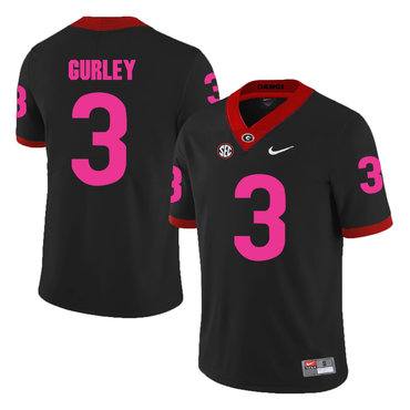 Men's UGA GA #3 Todd Gurley Black 2024 game day high quality Jersey
