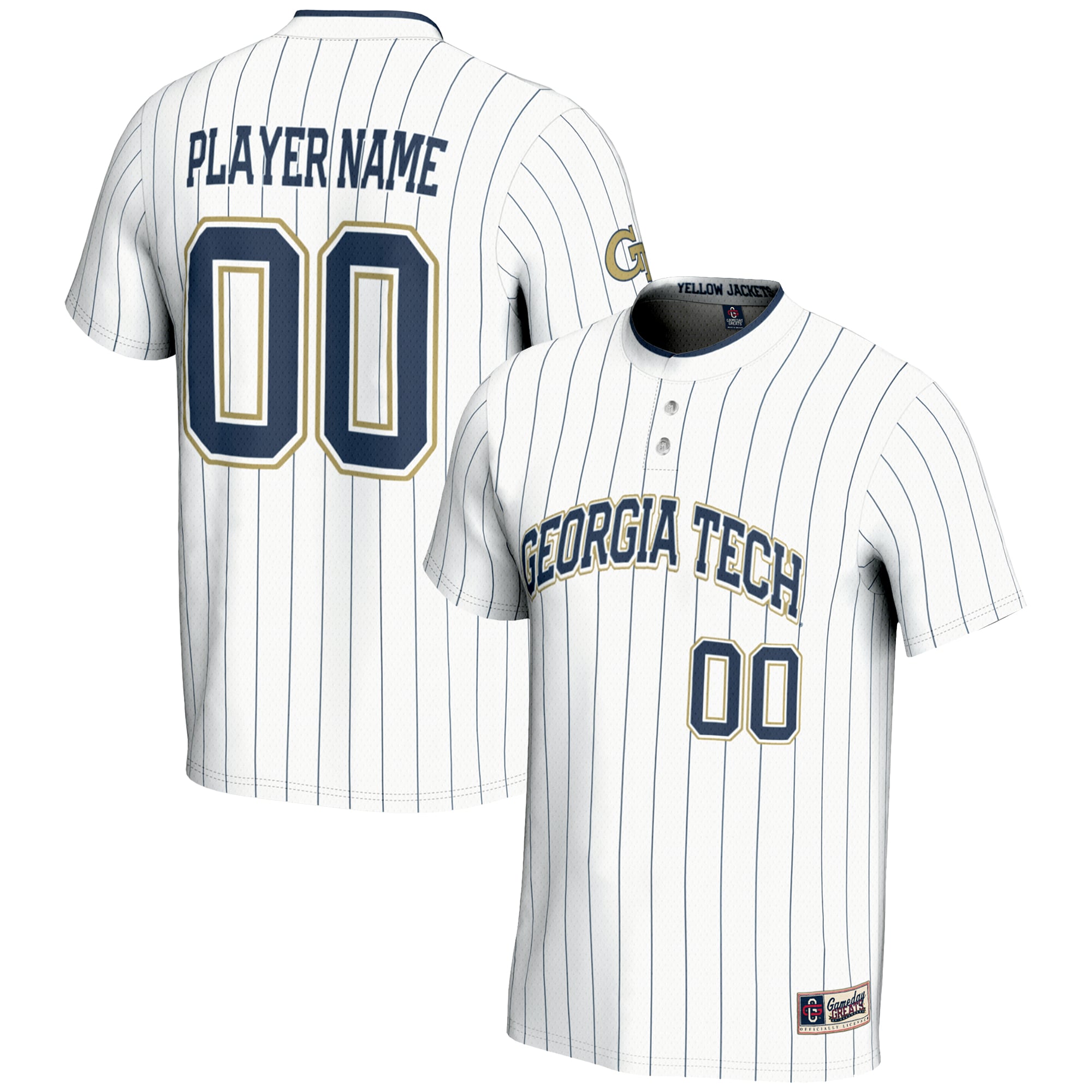 Georgia Tech Yellow Jackets GameDay Greats Youth NIL Pick-A-Player Lightweight Softball Jersey - White