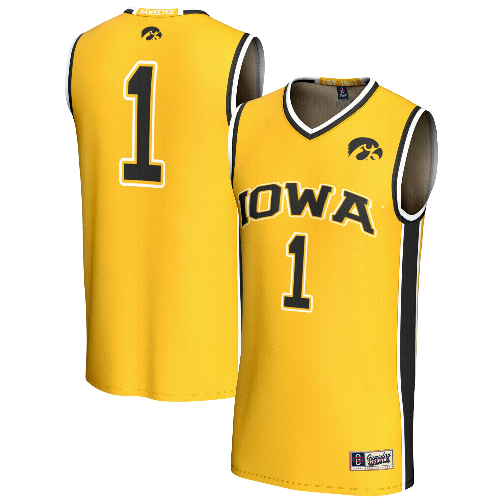 Iowa Hawkeyes GameDay Greats Youth Lightweight Collegiate Basketball Fashion Jersey - Gold