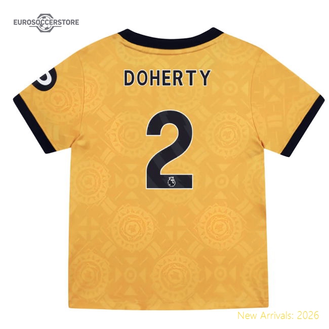 Wolverhampton Wanderers Children 2025 Home Jersey Football Fan Game Day Apparel