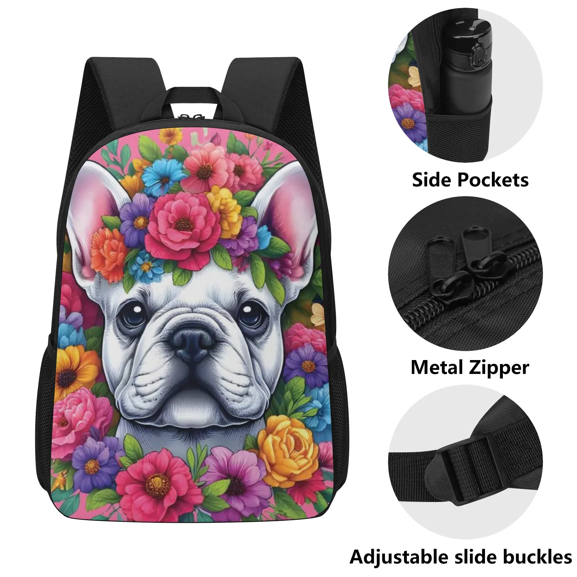 French Bulldog Hank 17 Inch Backpack Comfy Pet Product