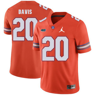 Men's None Orange 2024 performance Malik Davis #20 game day Jersey