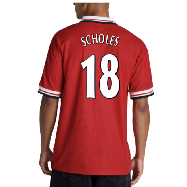 Scholes 18 Original Replica Man Utd Home Fan Shirt for Adults (2)