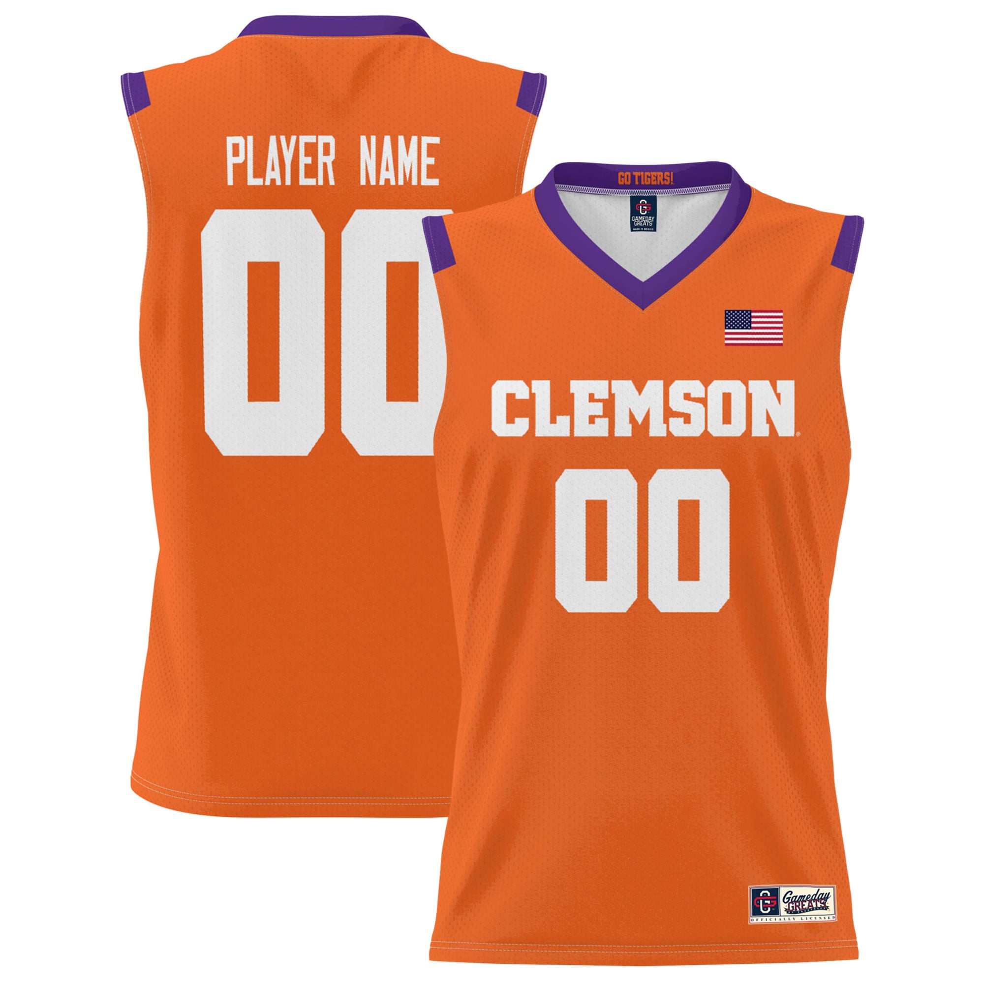 [NJP] Clemson Tigers GameDay Greats NIL Pick-A-Player Lightweight Men's Basketball Jersey - Orange