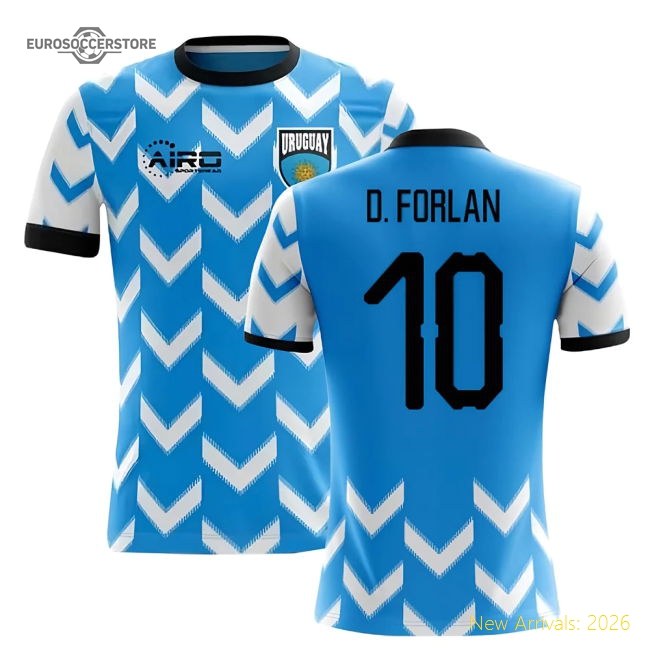 2025-2026 Uruguay Home Concept Football Shirt (D. Forlan 10)