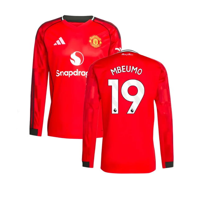 2025-2026 Man Utd Long Sleeve Home Kit (Mbeumo 19)