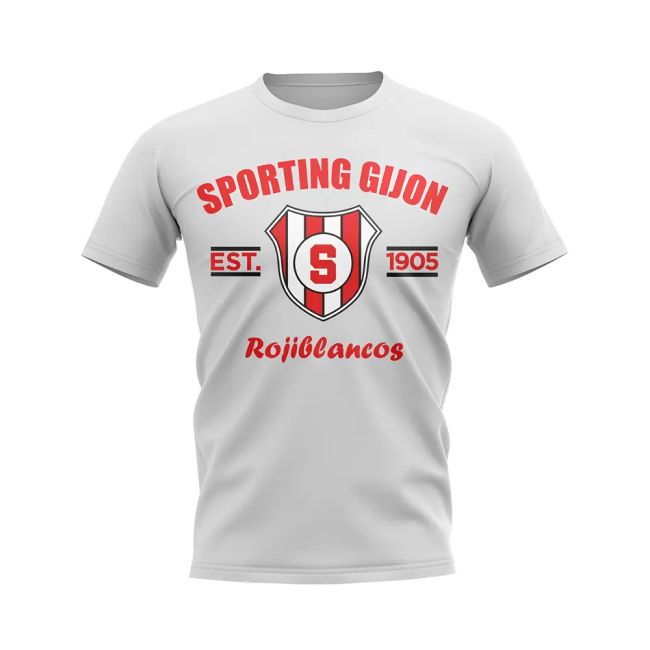 Sporting Gijon Established Football T-Shirt (White)