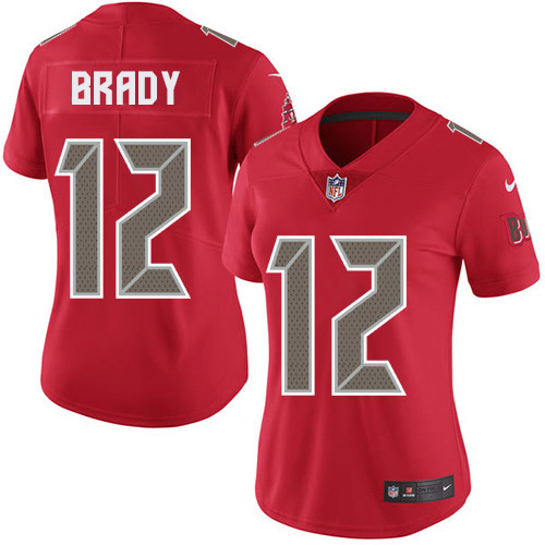 NFL T B Buccaneers #12 Tom Brady Red Limited Jersey - A-v10