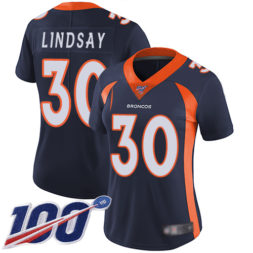 NFL D B Broncos #30 Phillip Lindsay Navy Limited Jersey - High Quality