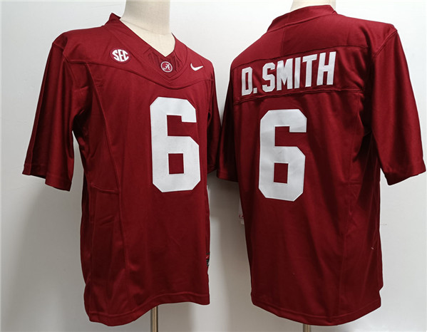 Men's ALA Tide #6 None Red 2023 performance away jersey Jersey
