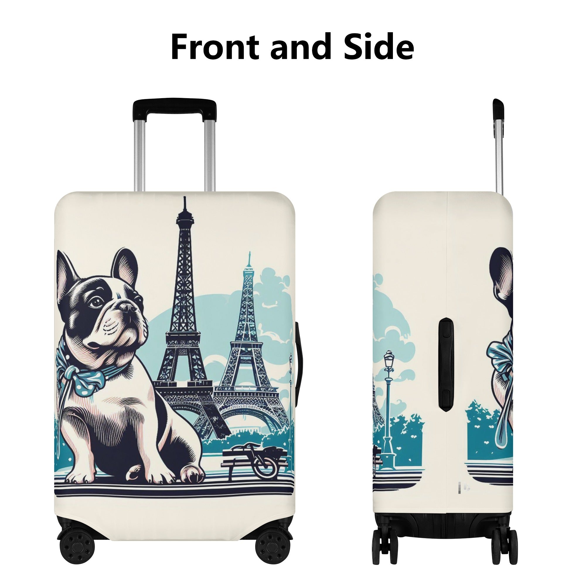 French Bulldog Paris Vibes Luggage Cover Cute Frenchie Essential
