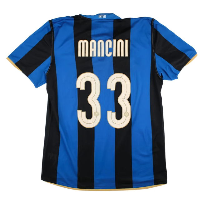 Inter Milan Home Shirt (XL) Mancini #33 (Good) Antibacterial