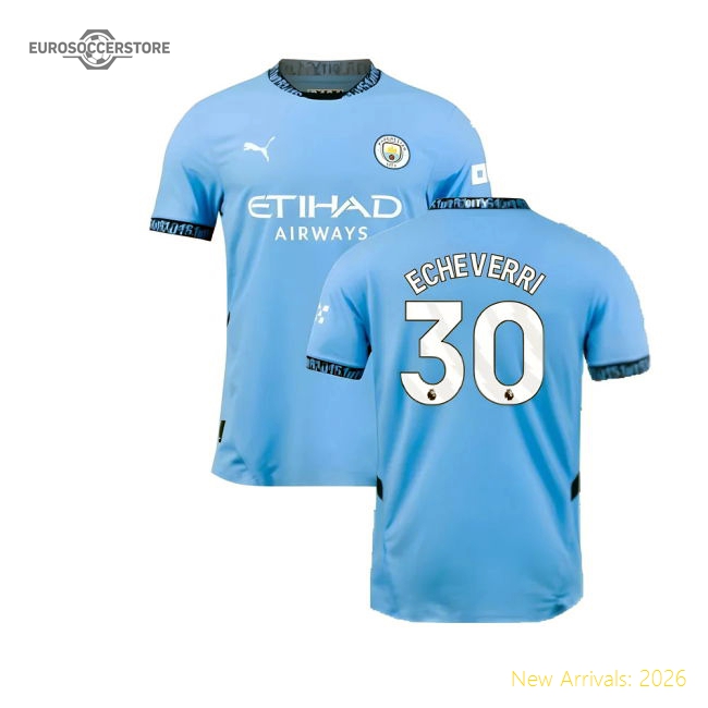 2024-2025 Man City Home Authentic Shirt (Echeverri 30)